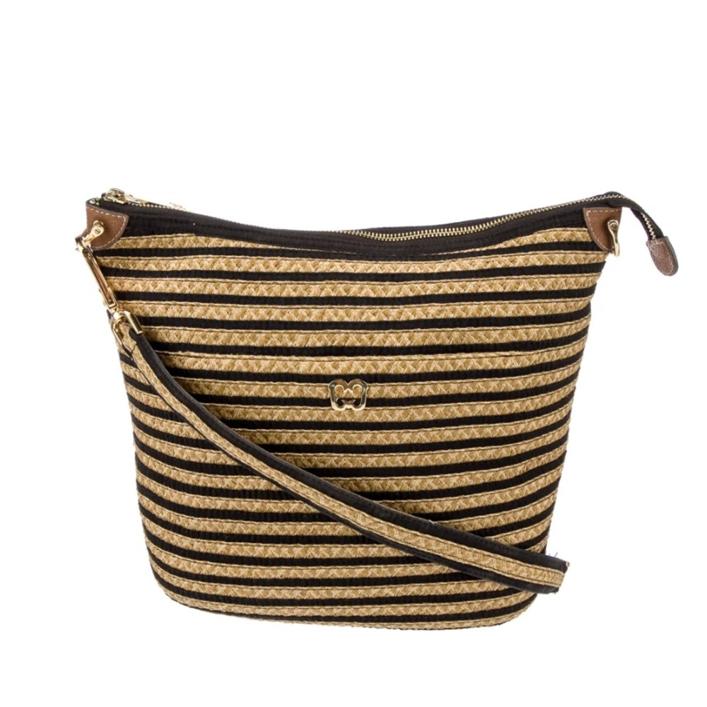 ERIC JAVITS Raffia Bucket Bag Wristlet